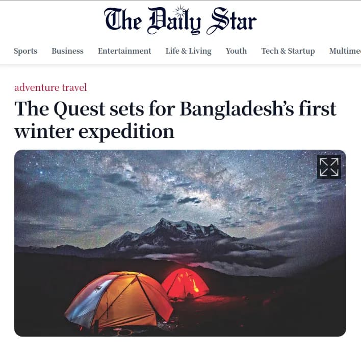 The Quest sets for Bangladesh’s first winter expedition